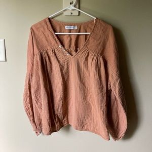 Linen and gauze Indian Summer Co rust blouse
